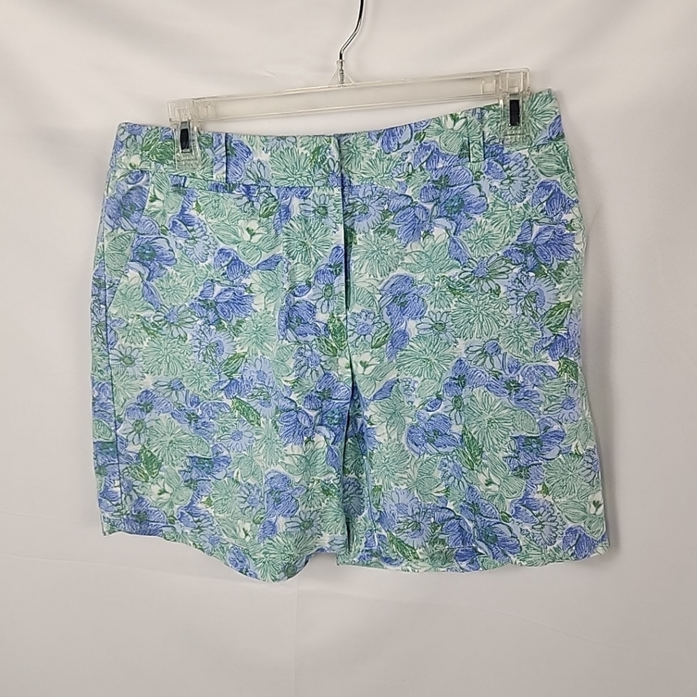 Talbots Floral Linen Blend Shorts Size 6 Coastal Cottagecore Resort Chic